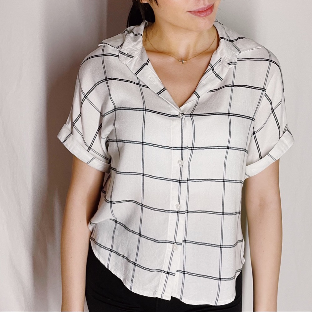 Striped B&W Button-Down - Picture 1 of 7